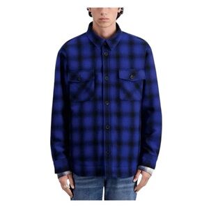 THE KOOPLES Blue Plaid Wool Overshirt Jacket - Size S- NWT